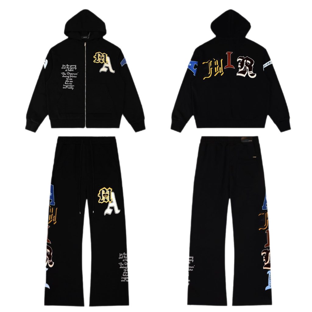 Amiri Zipper Hoodie&Sweatpant Set Black OKLU20261576