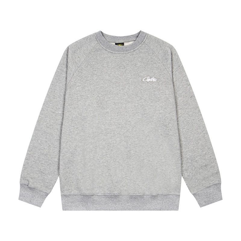 Corteiz Simple Embroidered Round Neck Hoodie Grey Set OKLU20261585