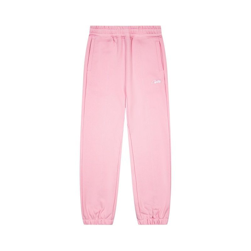Corteiz Minimally Embroidered Round Neck Hoodie Pink Set OKLU20261587