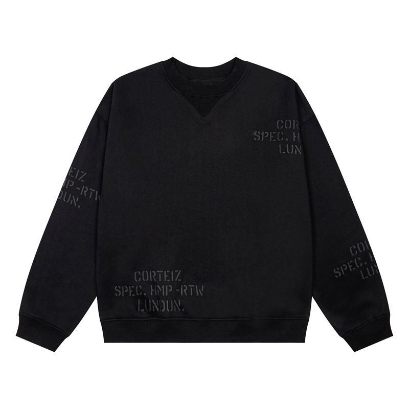 Corteiz letter printed round neck sweatshirt gray/black OKLU20261588