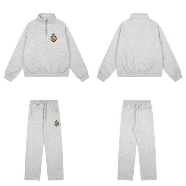 Corteiz Half Zipper Stand up Hoodie Grey Set OKLU20261589
