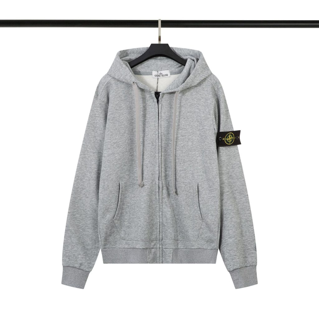 Stone Island Zipper Hoodie Set Grey OKLU20261591