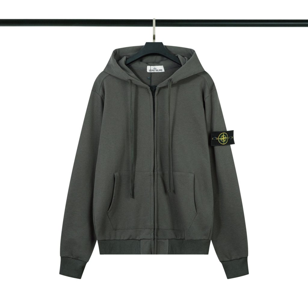 Stone Island Zipper Hoodie Set Dark Grey OKLU20261593
