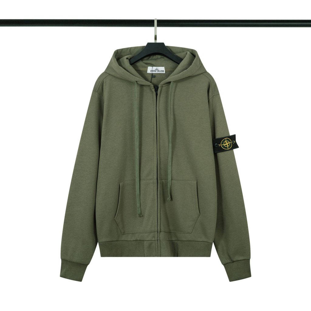Stone Island Zipper Hoodie Set Army Green OKLU20261596