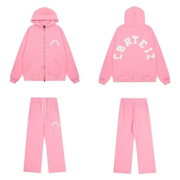 Corteiz Zipper Hoodie Pink Set OKLU20261598