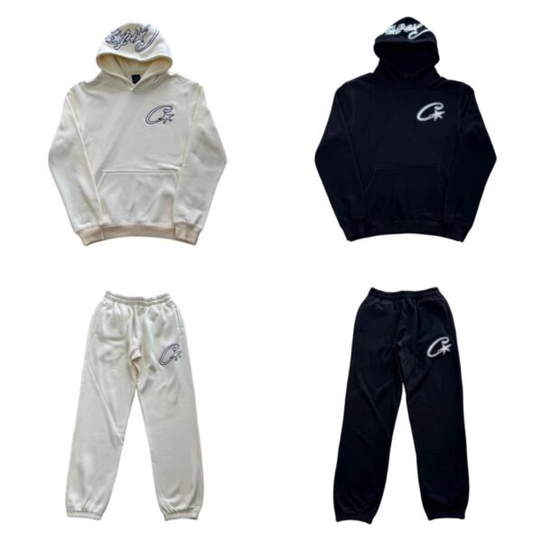 Corteiz C-star Embroidered Hoodie Black/Apricot Set OKLU20261604