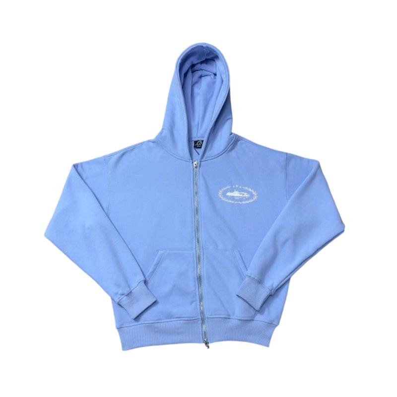 Corteiz letter wreath hooded sweatshirt set blue OKLU20261606