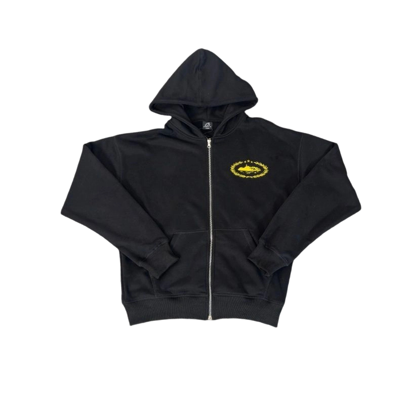 Corteiz letter wreath hooded sweatshirt set Black-yellow OKLU20261608