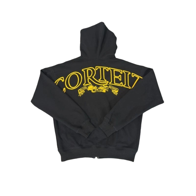 Corteiz letter wreath hooded sweatshirt set Black-yellow OKLU20261608