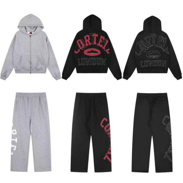 Corteiz Hoodie Black/Black Red/Black Black Set OKLU20261612