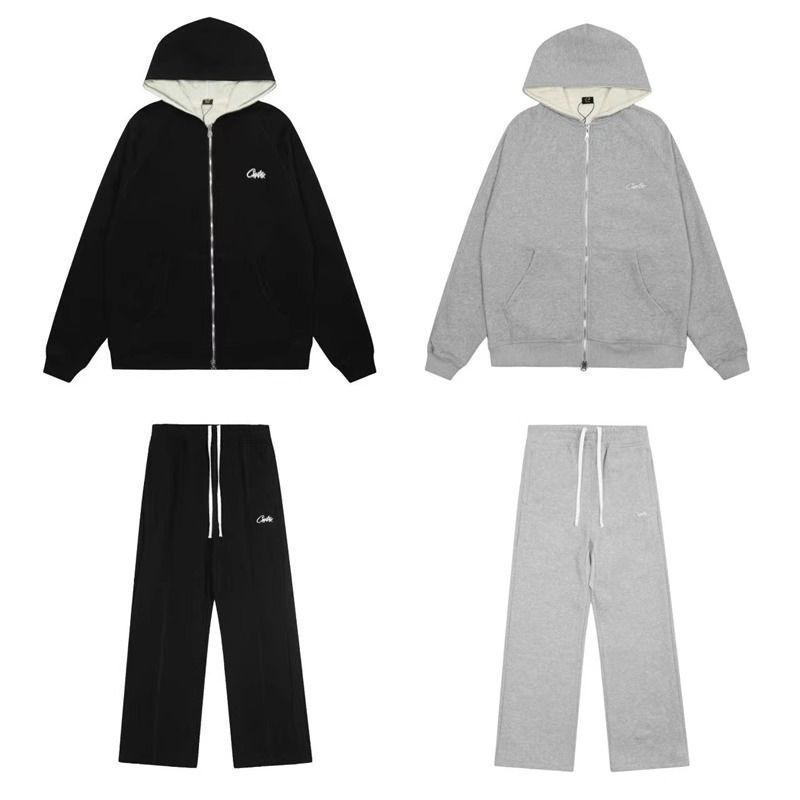 Corteiz Zipper Hoodie Set Black/Grey OKLU20261615