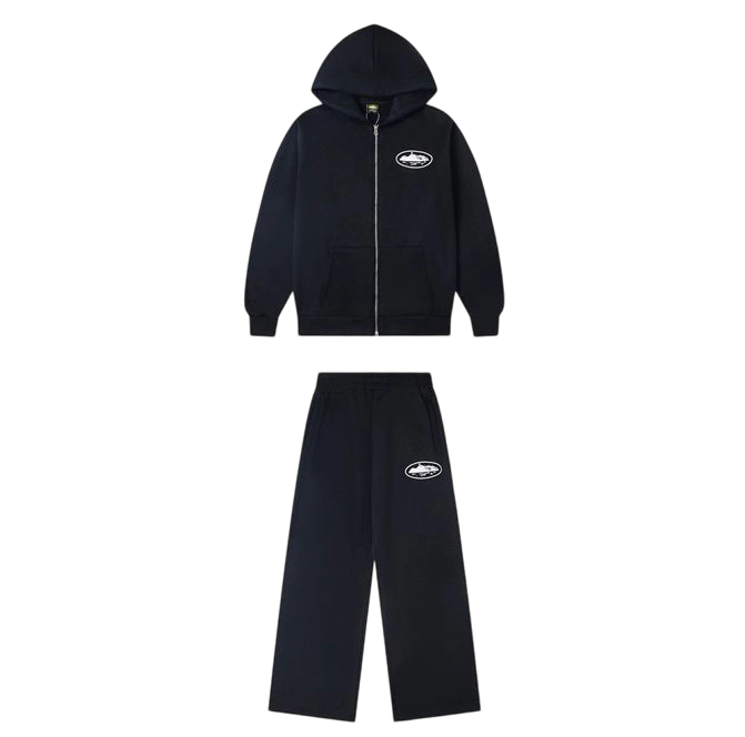 Corteiz Printed Hoodie Set Black OKLU20261616