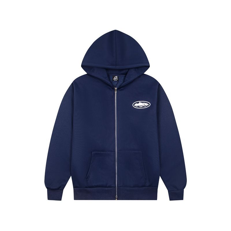 Corteiz printed hooded sweatshirt set navy blue OKLU20261617