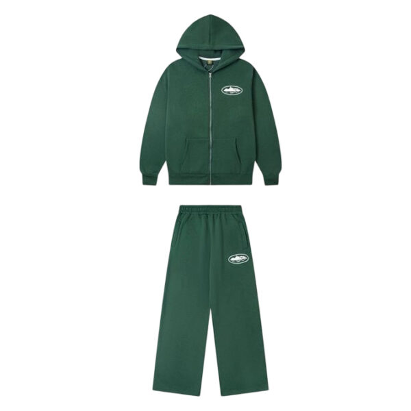 Corteiz printed hooded sweatshirt set green OKLU20261618