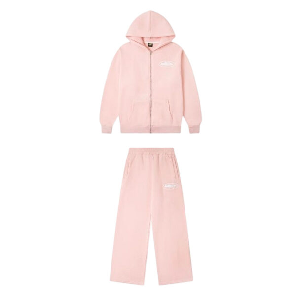 Corteiz printed hooded sweatshirt set pink OKLU20261619