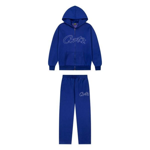 Corteiz American Embroidered Letter Hoodie Set Color Blue OKLU20261622