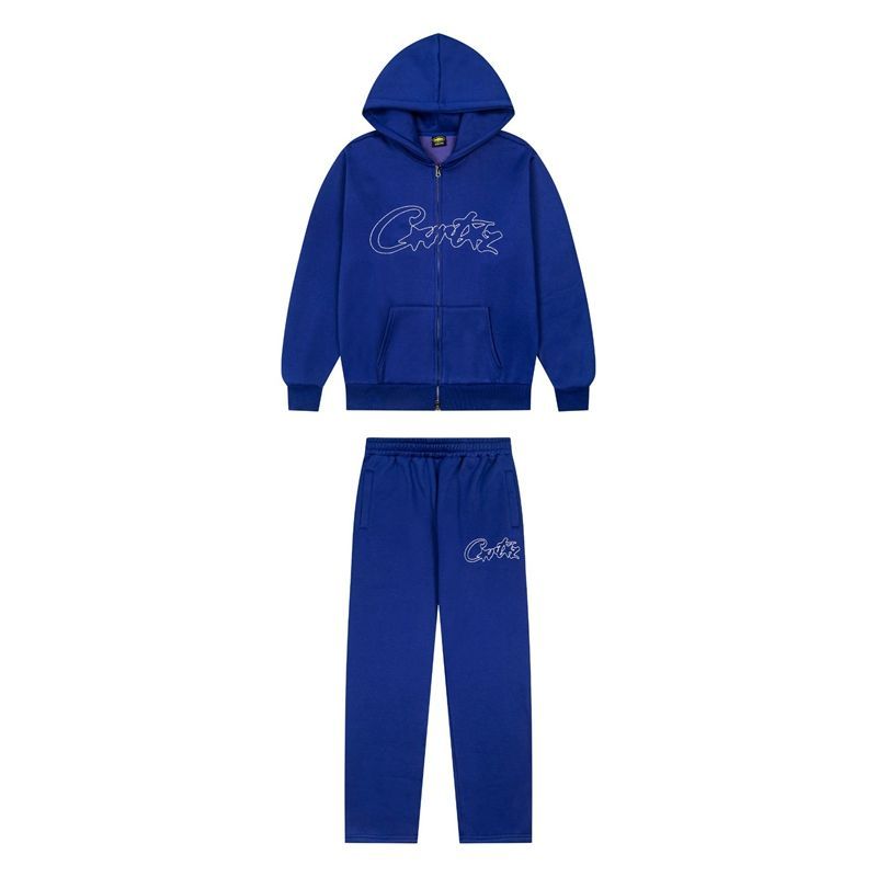 Corteiz American Embroidered Letter Hoodie Set Color Blue OKLU20261622
