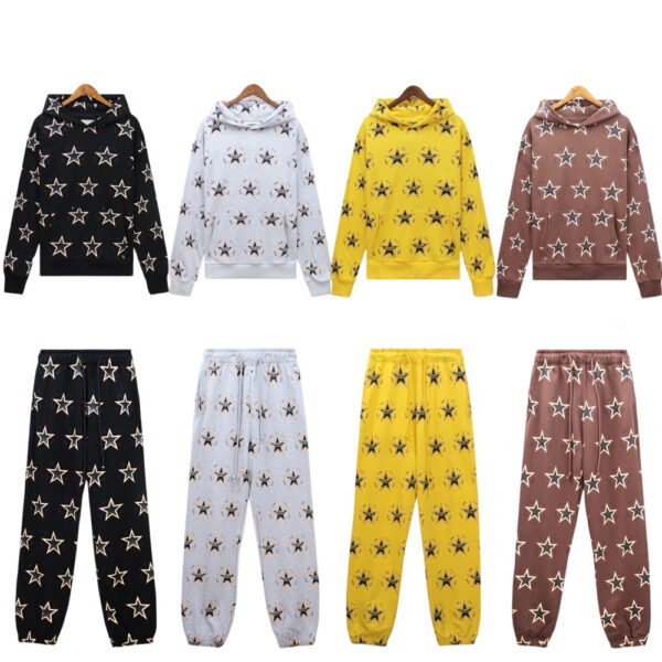 Denim Tears Foam Printed Hoodie Set in Grey/Yellow/Coffee/Black OKLU20261625