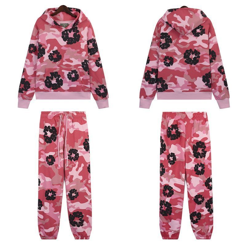 Denim Tears Foam Printed Hoodie Set Camouflage Pink OKLU20261626