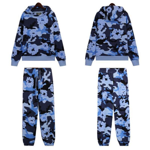 Denim Tears Foam Printed Hoodie Set Camouflage Blue OKLU20261627