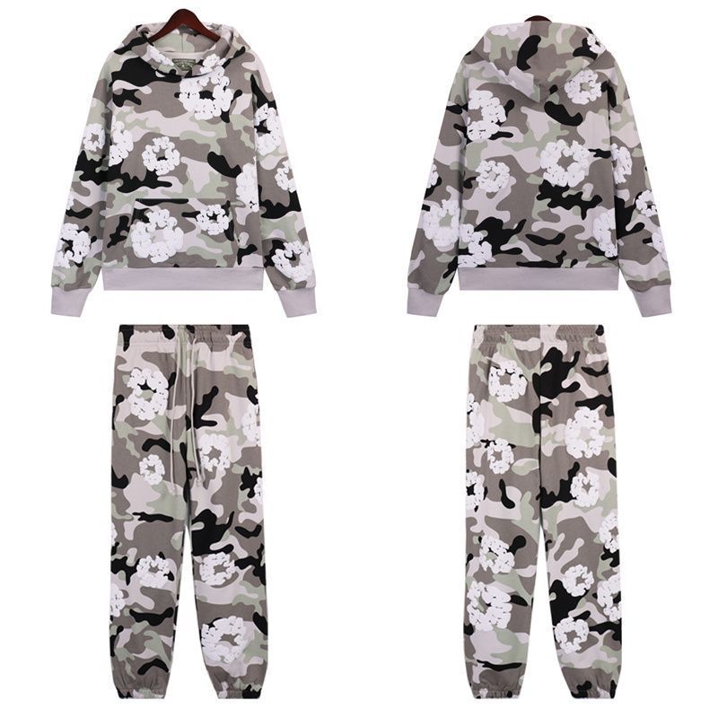Denim Tears Foam Printed Hoodie Set Camouflage Grey OKLU20261630