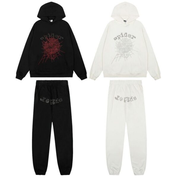 Sp5der Hot Brick Spider Web Loose Tracksuit White Black OKLU20261654