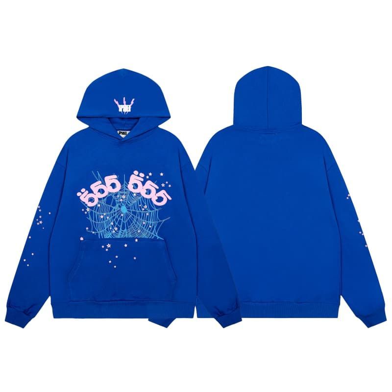 Sp5der Angel Number Hoodie & Sweatpant Set Black Blue OKLU20261656