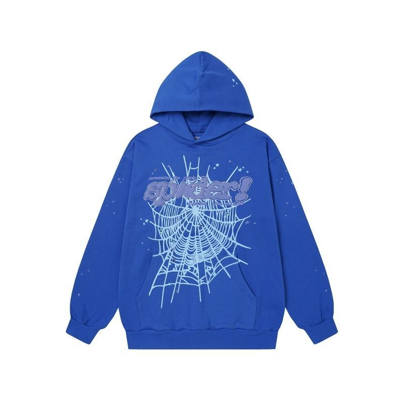 Sp5der Punk V2 Hoodie & Sweatpant Set Black/Blue OKLU20261658