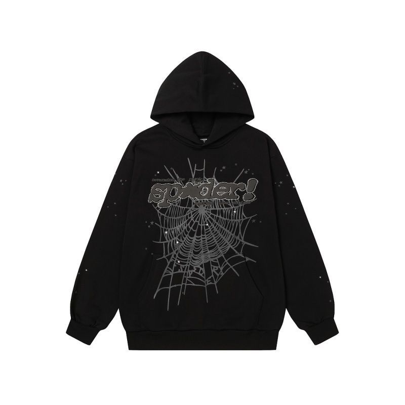 Sp5der Punk V2 Hoodie & Sweatpant Set Black/Blue OKLU20261658