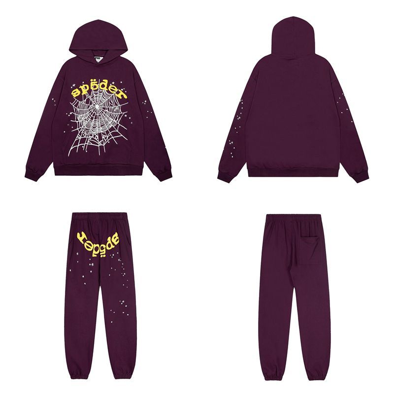 Sp5der letter spider web tracksuit purple OKLU20261659