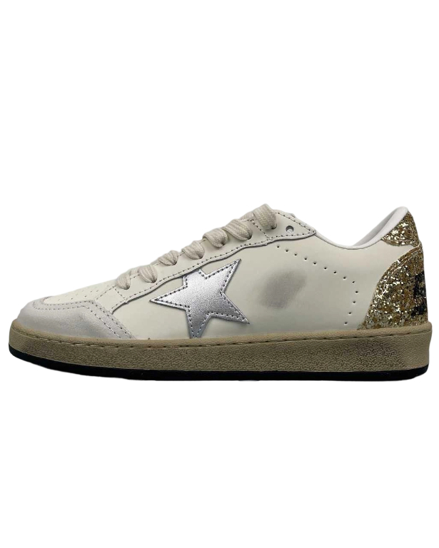 Golden Goose Ball‑Star Silver Star Gold Glitter Heel OKLU2026165