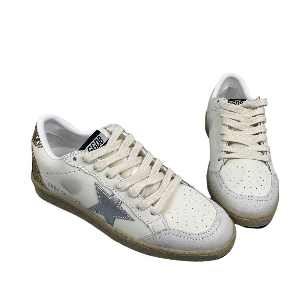 Golden Goose Ball‑Star Silver Star Gold Glitter Heel OKLU2026165
