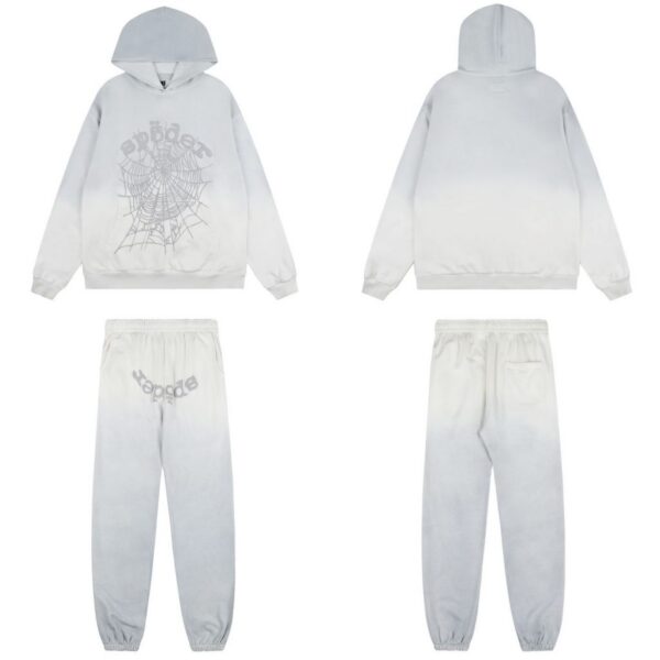 Sp5der spider web gradient tracksuit gray OKLU20261664