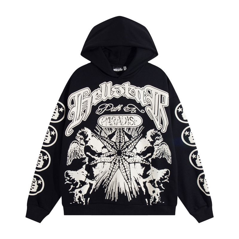 Hellstar Black Hoodie Pullovers Casual set OKLU20261668