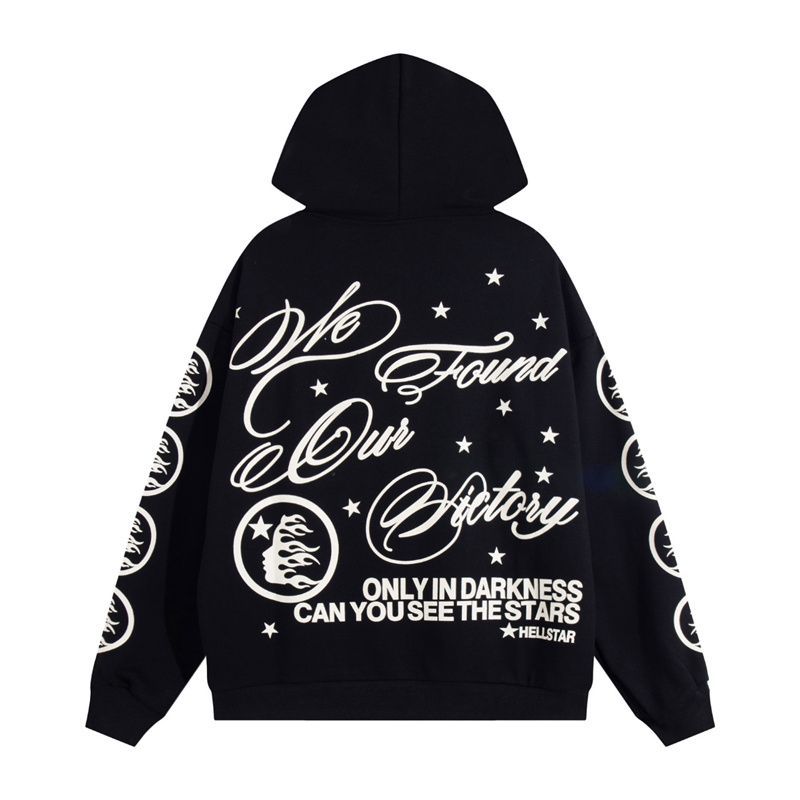Hellstar Black Hoodie Pullovers Casual set OKLU20261668