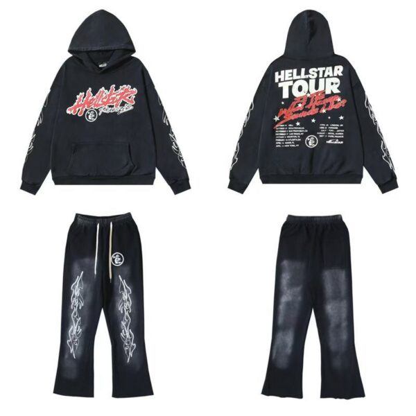 Hellstar Records Sweatshirt Vintage Black set OKLU20261675