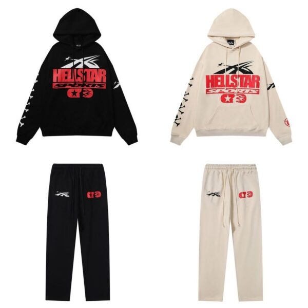 Hellstar If You Dont Like Us Beat Us Hoodie & Sweatpants Set Black Apricot OKLU20261678
