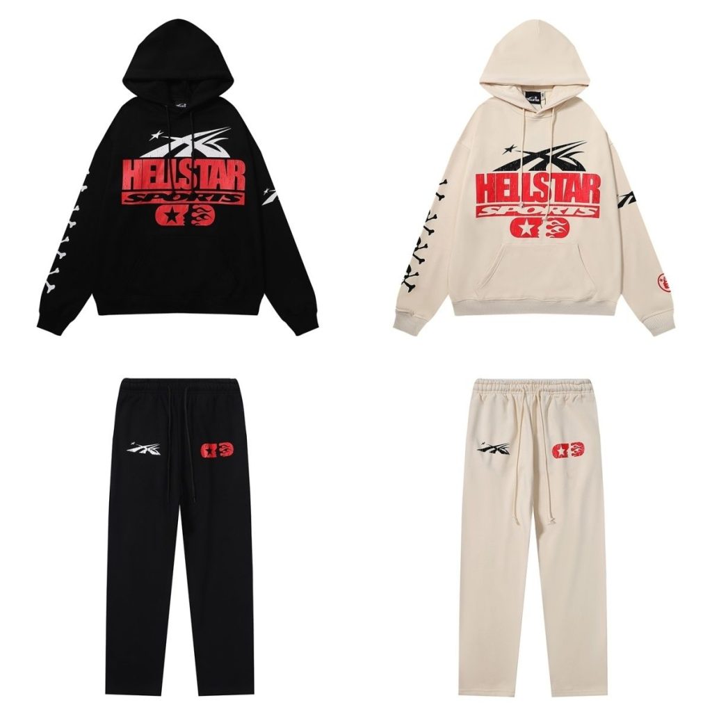 Hellstar If You Dont Like Us Beat Us Hoodie & Sweatpants Set Black Apricot OKLU20261678