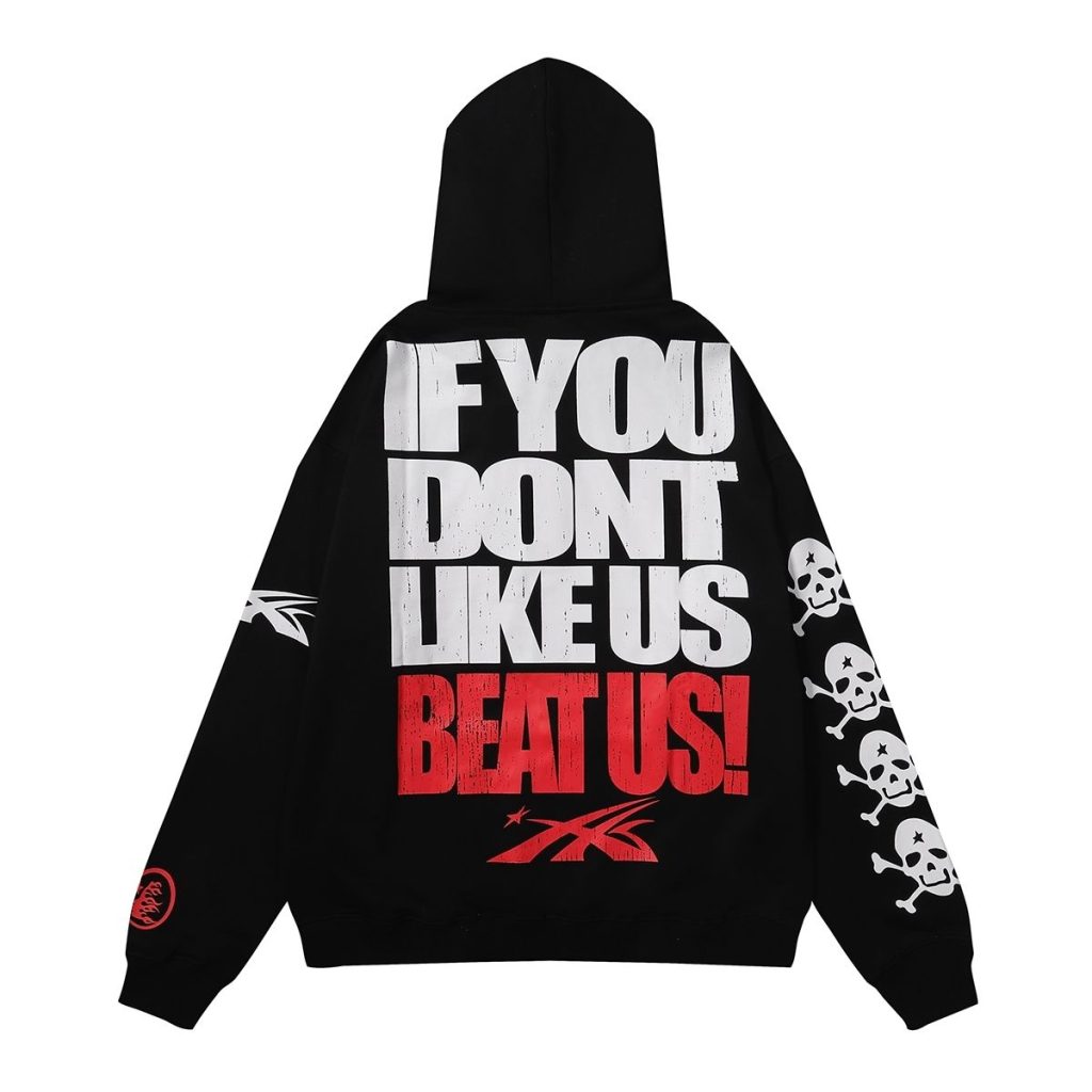 Hellstar If You Dont Like Us Beat Us Hoodie & Sweatpants Set Black Apricot OKLU20261678