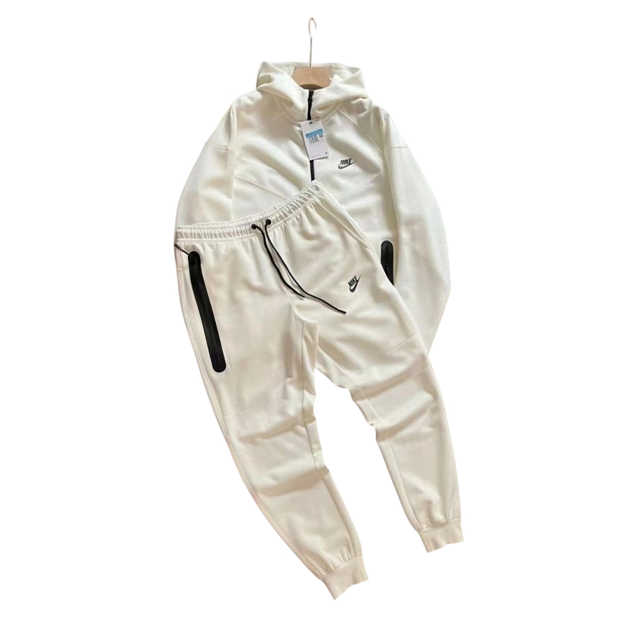 Nike Sportswear Tech Fleece Windrunner Hoodie & Joggers Pant Set White OKLU20261686