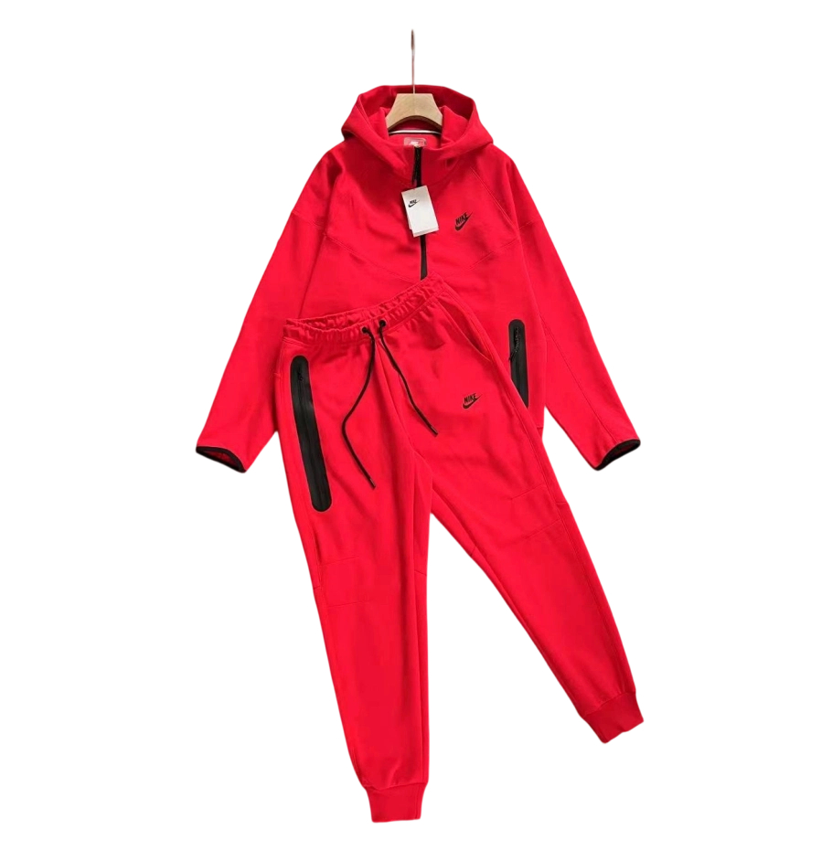 Nike Sportswear Tech Fleece Full-Zip Hoodie & Joggers Set Light University Red Heather OKLU20261687