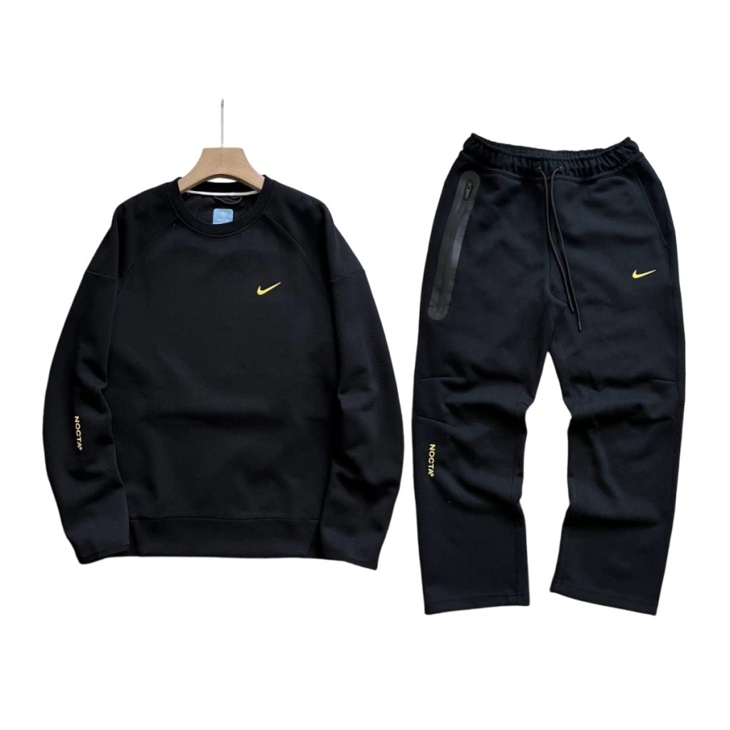 Nike x NOCTA Drake Tech Fleece Crew Sweatshirt & Joggers Set Black OKLU20261690