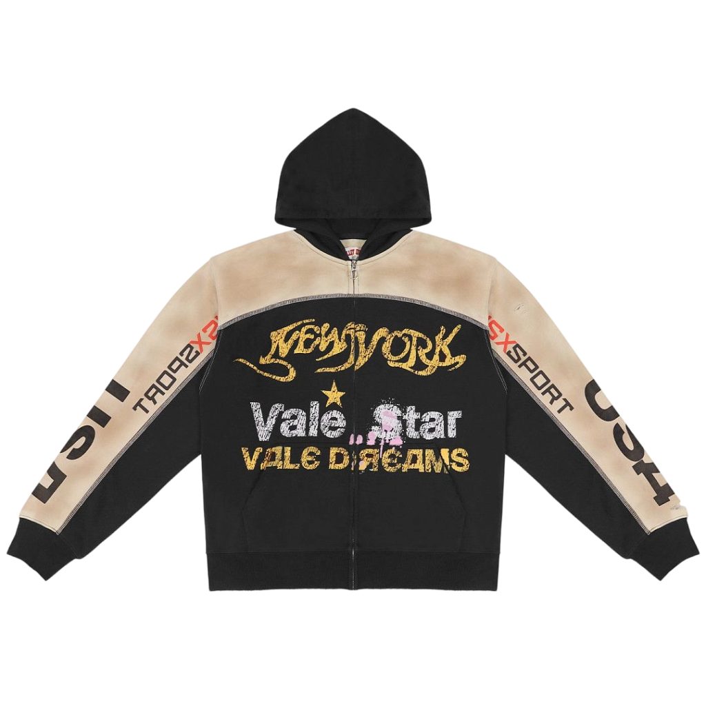 Vale Forever Valley vintage hoodie set in Beige Black/blue purple OKLU20261696