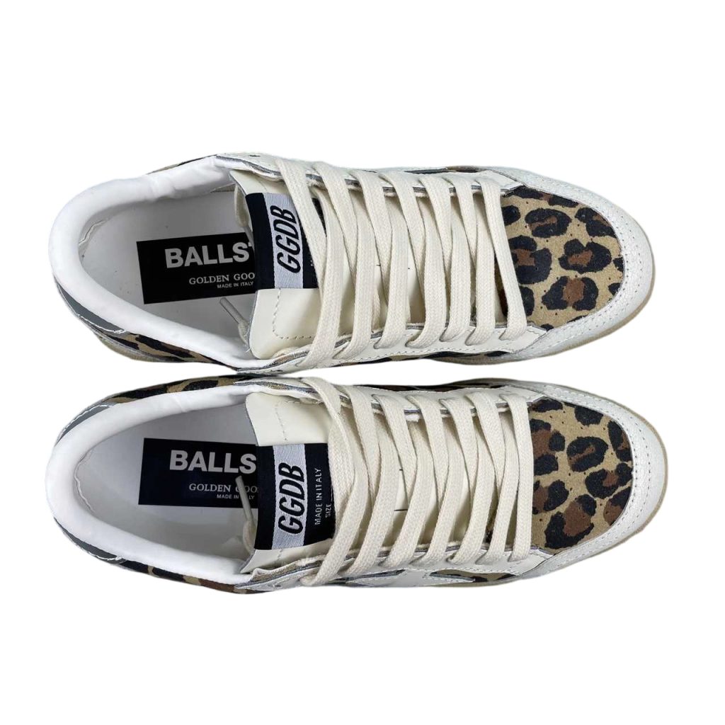 Golden Goose Ball‑Star Off‑White Star Metallic Silver Heel OKLU2026169