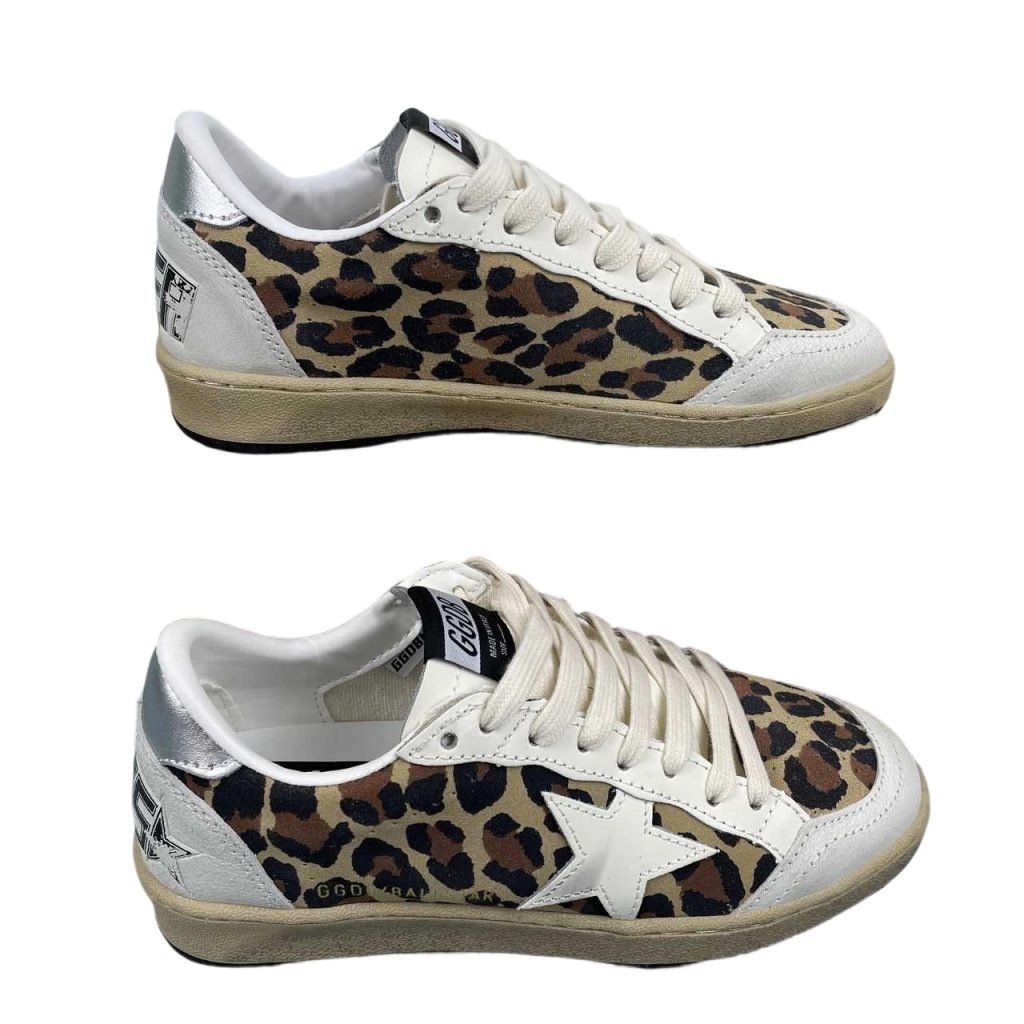 Golden Goose Ball‑Star Off‑White Star Metallic Silver Heel OKLU2026169