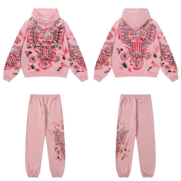 Vale Forever Valley casual hoodie set pink OKLU20261700