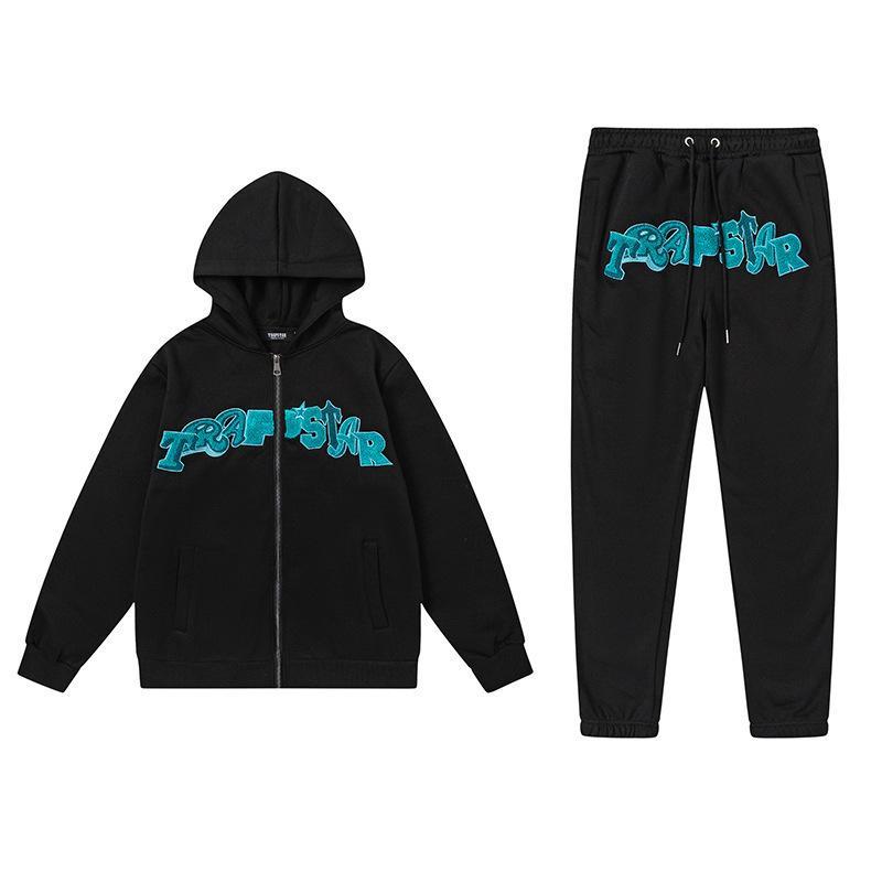 Trapstar Zipper Hoodie Casual Set Black OKLU20261707
