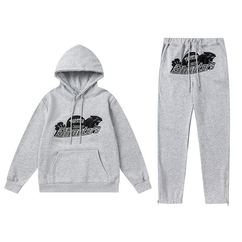 Trapstar Shooters Hoodie Sweatpant Tracksuit Grey OKLU20261709