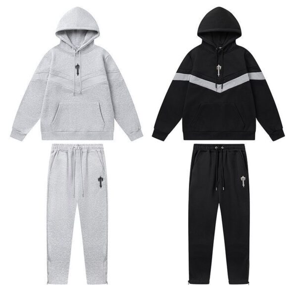 Trapstar Alphabet Splicing Sports and Leisure Set Black Grey OKLU20261717