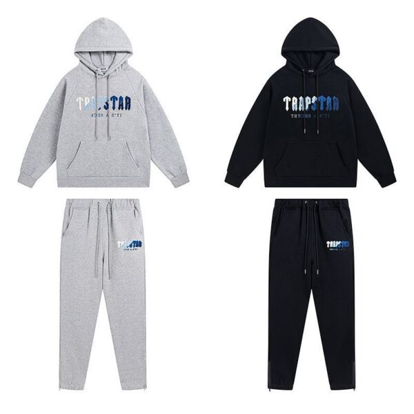 Trapstar Chenille Decoded Hoodie Tracksuit Black/Grey Ice Flavours 2.0 Edition OKLU20261718